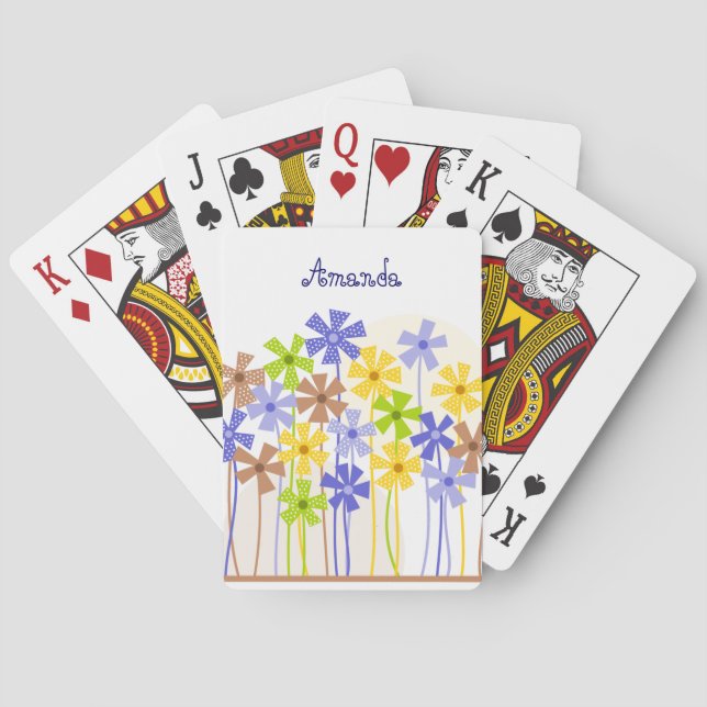 Baraja De Cartas Hermoso jardín de flores (Reverso)