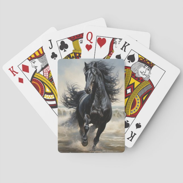 Baraja De Cartas Hermoso jinete negro (Reverso)