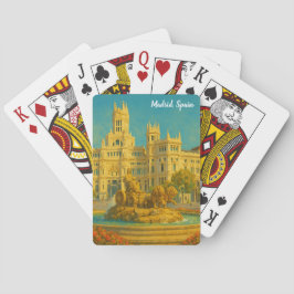 Baraja De Cartas Hermoso Madrid España Arte de Viaje Vintage