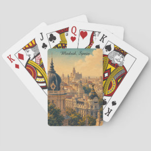 Baraja De Cartas Hermoso Madrid España Vista Ciudad Arte Viaje