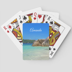 Baraja De Cartas Hermoso mar tropical con una playa rocosa