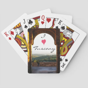 Baraja De Cartas Hermoso paisaje toscano a través de un arco de pie