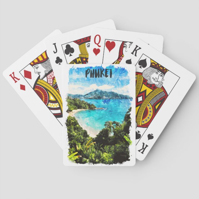 Baraja De Cartas Hermoso Paraíso de Playa de Phuket Thailand (Reverso)