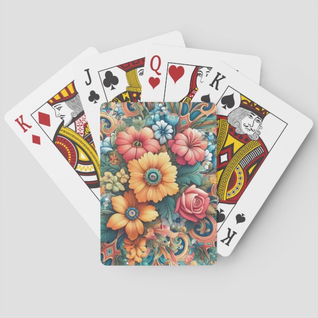 Baraja De Cartas Hermoso ramo de flores (Reverso)