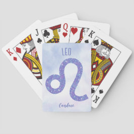 Baraja De Cartas Hermoso Rótulo Astrología Leo Personalizado Púrpur