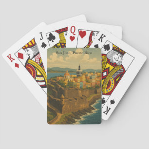 Baraja De Cartas Hermoso San Juan Puerto Rico Arte Retro