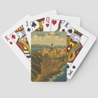 Baraja De Cartas Hermoso San Juan Puerto Rico Arte Retro