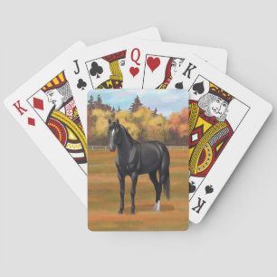 Baraja De Cartas Hermoso Stallion de caballos del Barrio Negro