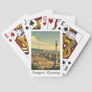 Baraja De Cartas Hermoso Stuttgart Alemania Viaje Vintage
