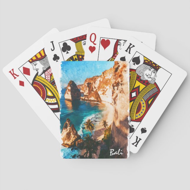 Baraja De Cartas Hermoso viaje indonesio (Reverso)
