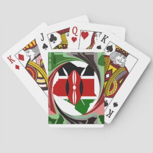 Baraja De Cartas Hermoso y encantador diseño de mapa keniano de rem