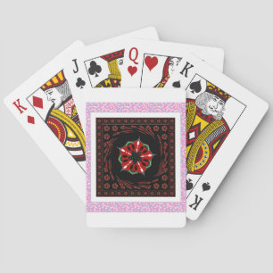 Baraja De Cartas Hermosos corazones blancos rosados de diseño de am