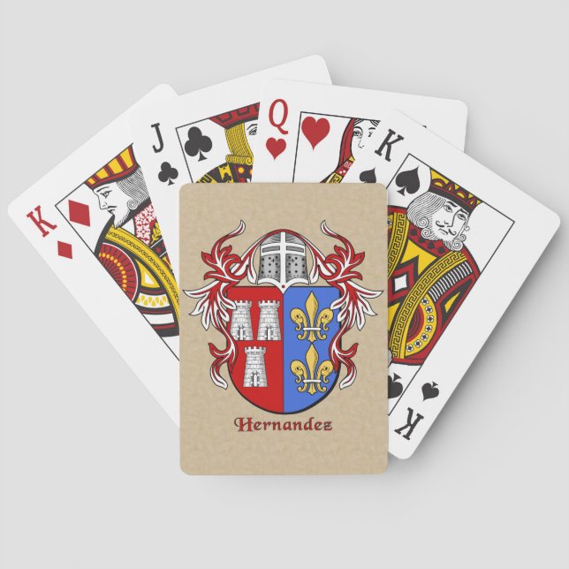 Baraja De Cartas Hernandez Heraldic Shield con Mantling (Reverso)