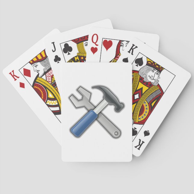 Baraja De Cartas Herramientas, martillo y llave inglesa (Reverso)