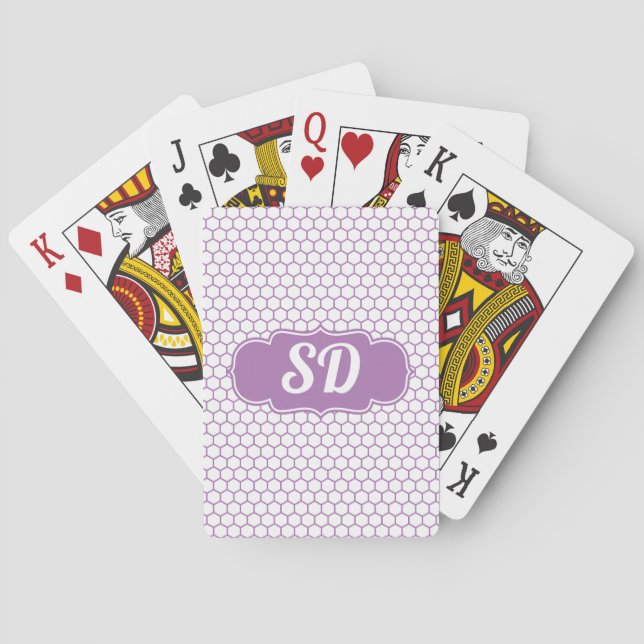 Baraja De Cartas Hexágono de panal de abeja morado claro (Reverso)