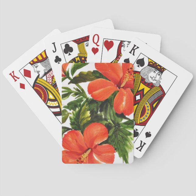 Baraja De Cartas Hibisco rojo caliente (Reverso)