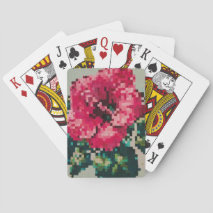 Baraja De Cartas Hibiscus Soft Pastel Floral Pixel Art