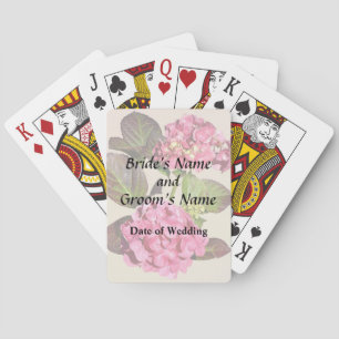 Baraja De Cartas Hidrangea Rosa Con Hojas Productos Bodas