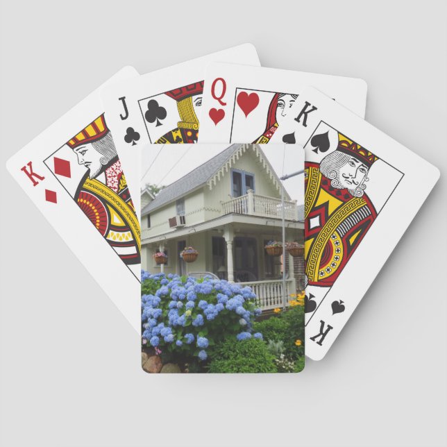 Baraja De Cartas Hidrangeas en la esquina - Viñedo de Martha (Reverso)