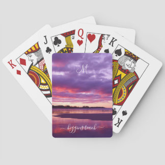 Baraja De Cartas Higgins Beach Sunrise Monograma Nombre Low Tide Ma