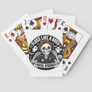Baraja De Cartas Higienista Dental Esqueleto de Halloween 