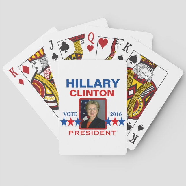 Baraja De Cartas Hillary Clinton para el presidente 2016 (Reverso)