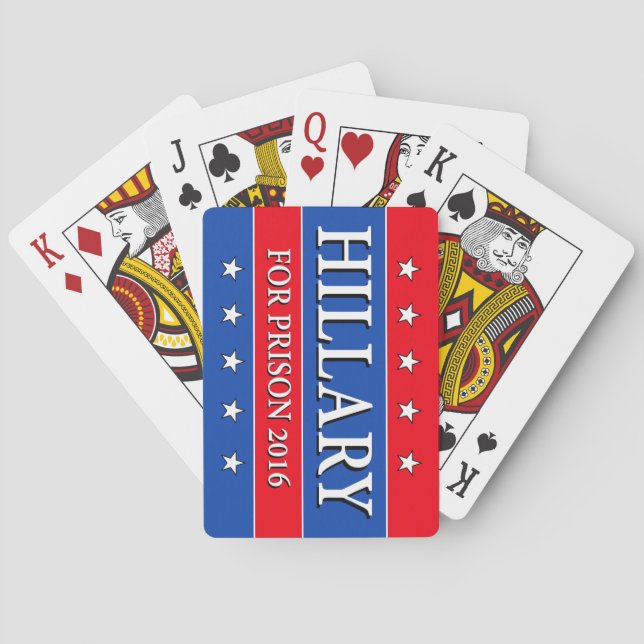 BARAJA DE CARTAS "HILLARY PARA LA PRISIÓN 2016 " (Reverso)