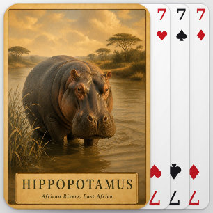 Baraja De Cartas Hipopótamo Ríos de África Oriental VINTAGE