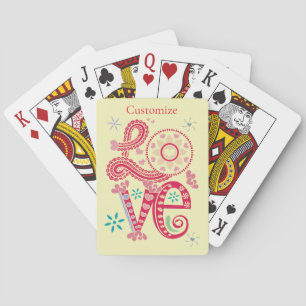 Baraja De Cartas Hippie Groovy Love Rótulo Thunder_Cove