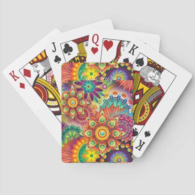 Baraja De Cartas Hippie Groovy Techno Psychedelic Thunder_Cove (Reverso)