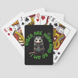 Baraja De Cartas Hippie Opossum Stoned Vibes Funny Humor Cute 