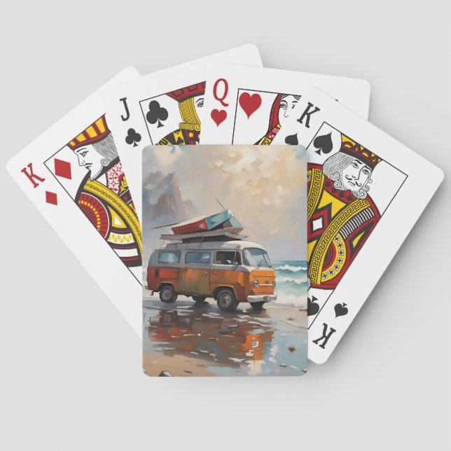 Baraja De Cartas Hippie Van Seascape Traveller Mood Art (Reverso)