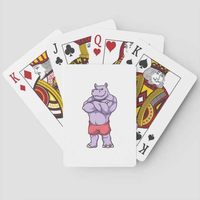 Baraja De Cartas Hippo como el caso de la construcción de cuerpos e (Reverso)