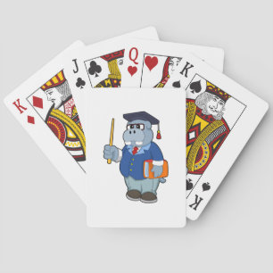 Baraja De Cartas Hippo como profesor con libro