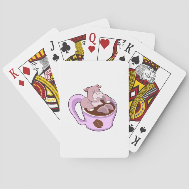 Baraja De Cartas Hippo con Copa de Café (Reverso)
