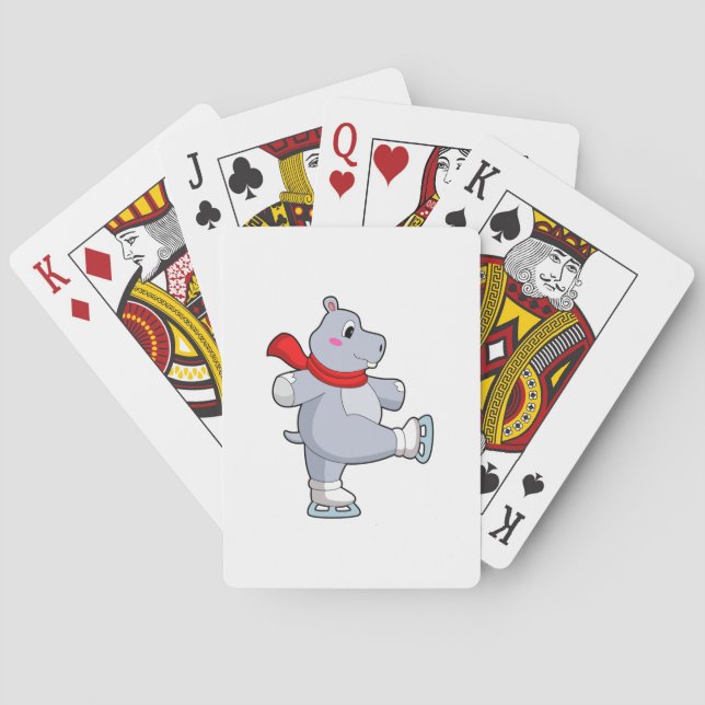 Baraja De Cartas Hippo Patinaje sobre hielo (Reverso)