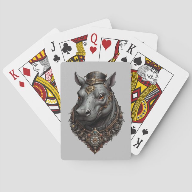 Baraja De Cartas Hippo Steampunk Design, (Reverso)