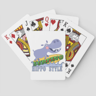 Baraja De Cartas Hippopotamus de la persona que practica surf