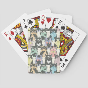 Baraja De Cartas Hipster Cute Cats Pattern