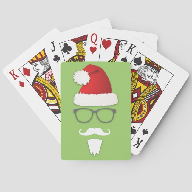 Baraja De Cartas Hipster Santa Claus (Reverso)