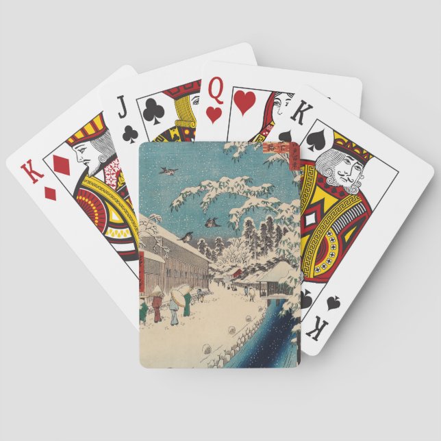 Baraja De Cartas Hiroshige paisaje invernal de japón (Reverso)