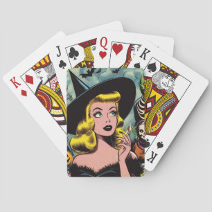 Baraja De Cartas Historietas de brujas de Halloween