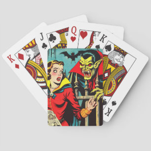 Baraja De Cartas Historietas de vampiros de terror retro