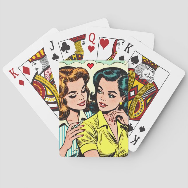 Baraja De Cartas Historietas románticas de Chicas de época (Reverso)