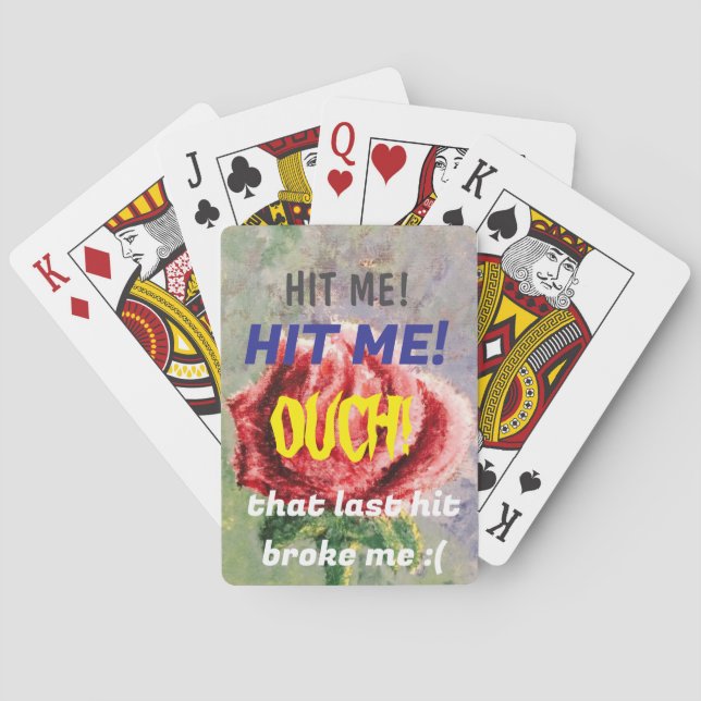 Baraja De Cartas "HIT ME" Black Jack Playing Card (Reverso)