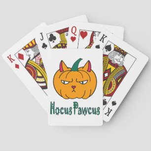 Baraja De Cartas Hocucus pawcus Halloween calabaza ginger cat magia