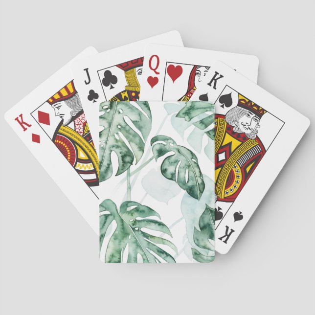 Baraja De Cartas Hoja partida de la palma tropical (Reverso)