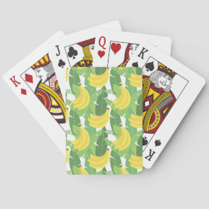 Baraja De Cartas Hojas De Banano Y Patrón De Frutas