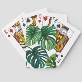Baraja De Cartas Hojas de Monstera | Acuarela Moderna Simple