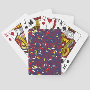 Baraja De Cartas Hojas de otoño botánicas de oro rojo